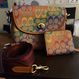 Women’s coach, Crossbody, small bag with matching wallet